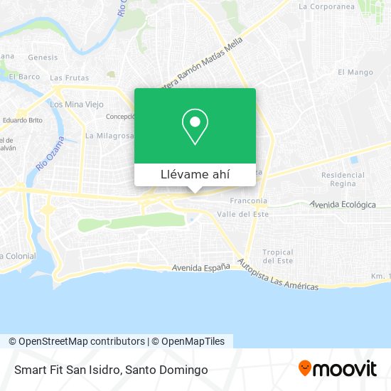 Mapa de Smart Fit San Isidro