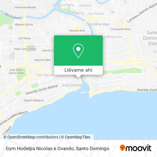 Mapa de Gym Hodelpa Nicolas e Ovando