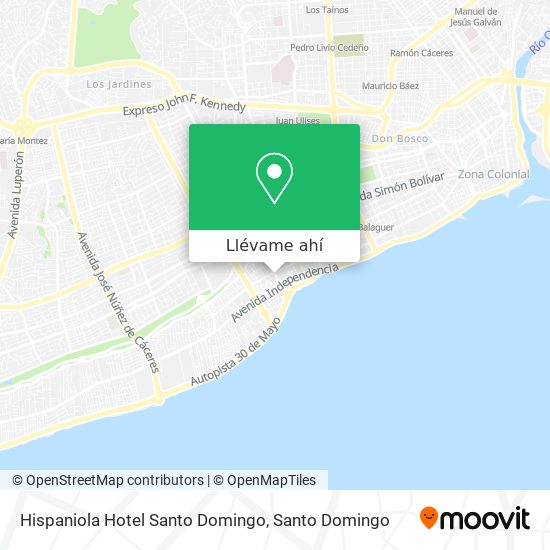 Mapa de Hispaniola Hotel Santo Domingo