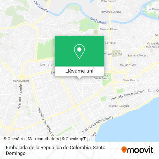 Mapa de Embajada de la Republica de Colombia