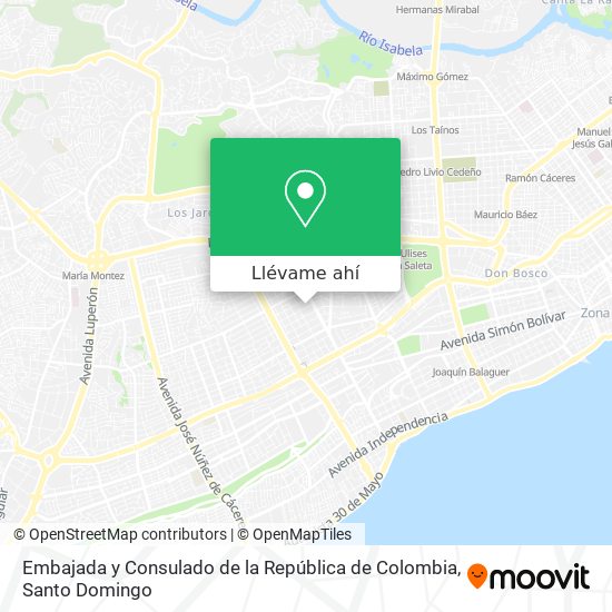 Mapa de Embajada y Consulado de la República de Colombia