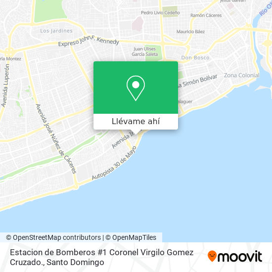 Mapa de Estacion de Bomberos #1 Coronel Virgilo Gomez Cruzado.