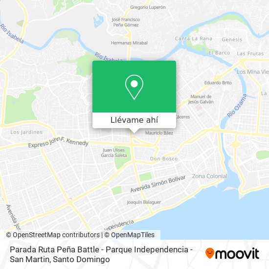 Mapa de Parada Ruta Peña Battle - Parque Independencia - San Martin