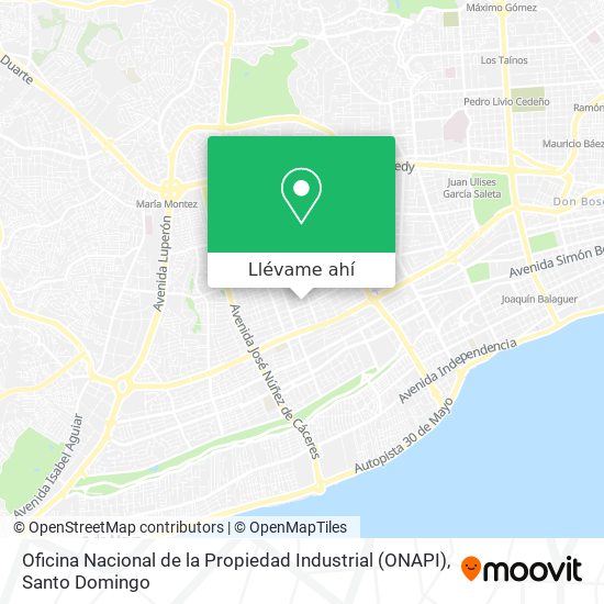 Mapa de Oficina Nacional de la Propiedad Industrial (ONAPI)