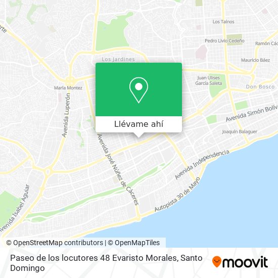 Mapa de Paseo de los locutores 48 Evaristo Morales