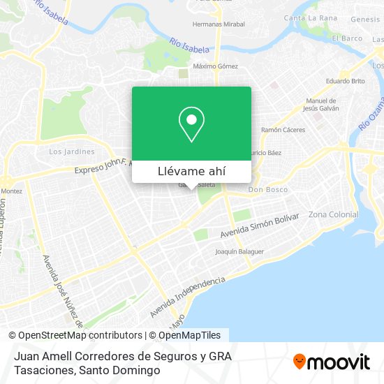 Mapa de Juan Amell Corredores de Seguros y GRA Tasaciones