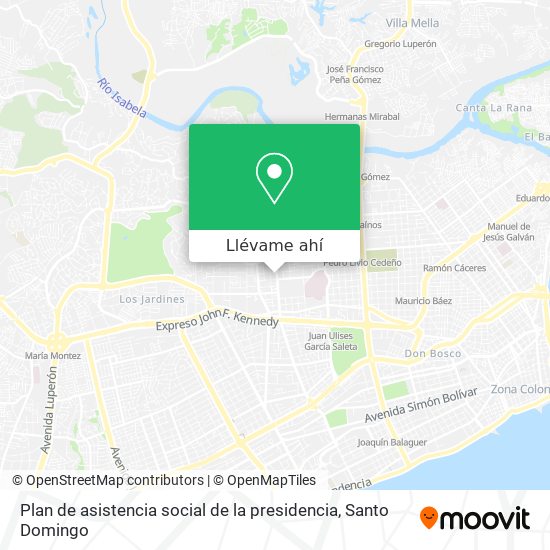 Mapa de Plan de asistencia social de la presidencia