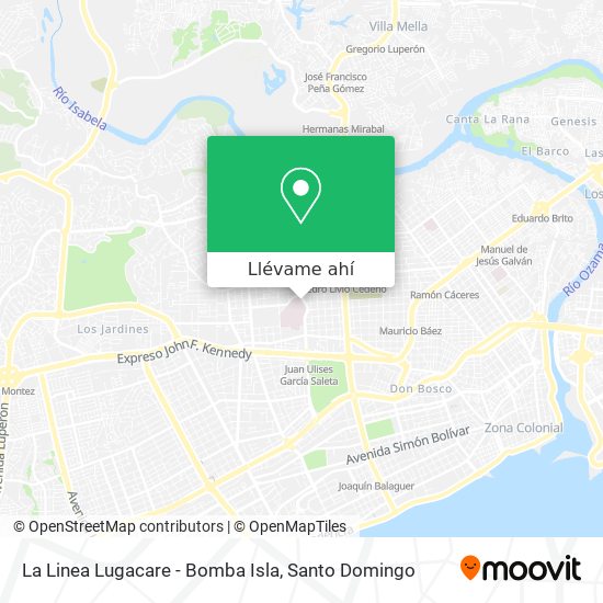 Mapa de La Linea Lugacare - Bomba Isla