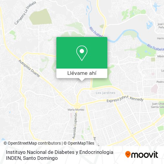 Mapa de Instituyo Nacional de Diabetes y Endocrinologia INDEN