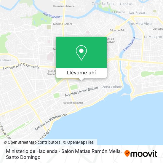 Mapa de Ministerio de Hacienda - Salón  Matías Ramón Mella