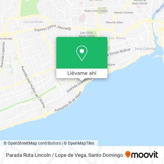 Mapa de Parada Ruta Lincoln / Lope de Vega