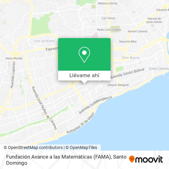 Mapa de Fundación Avance a las Matemáticas (FAMA)