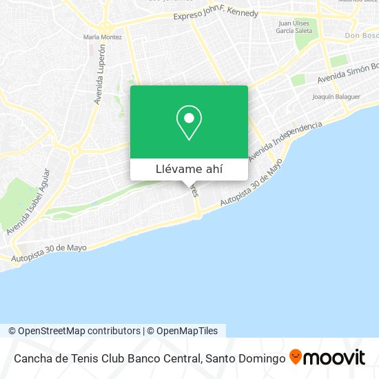 Mapa de Cancha de Tenis Club Banco Central