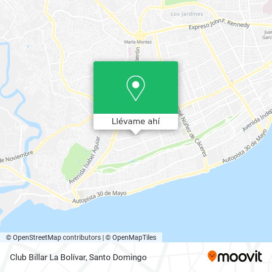 Mapa de Club Billar La Bolívar