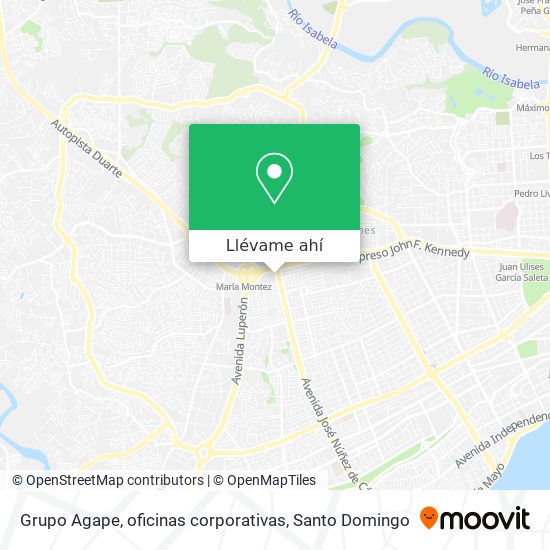 Mapa de Grupo Agape, oficinas corporativas