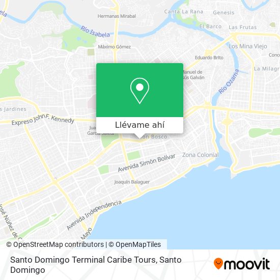 Mapa de Santo Domingo Terminal Caribe Tours