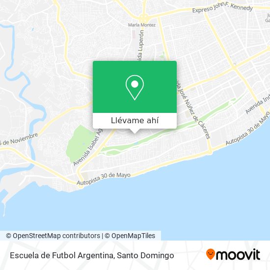 Mapa de Escuela de Futbol Argentina