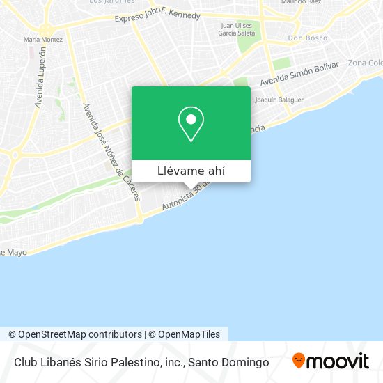 Mapa de Club Libanés Sirio Palestino, inc.