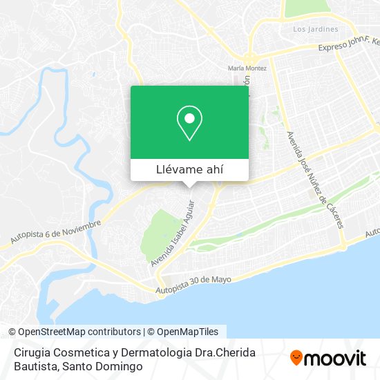 Mapa de Cirugia Cosmetica y Dermatologia Dra.Cherida Bautista