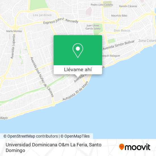 Mapa de Universidad Dominicana O&m La Feria