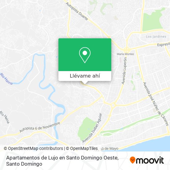 Mapa de Apartamentos de Lujo en Santo Domingo Oeste