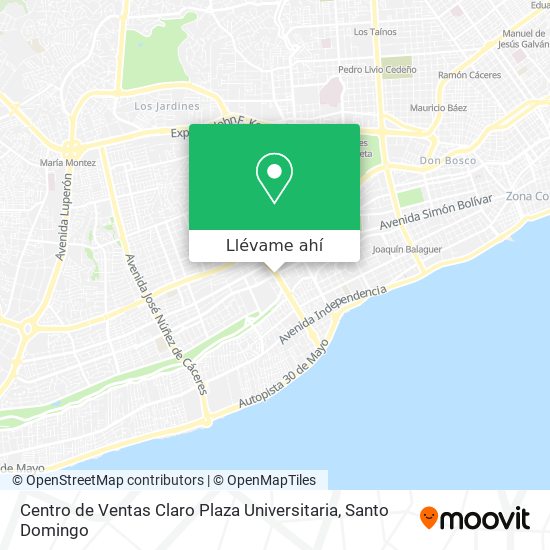 Mapa de Centro de Ventas Claro Plaza Universitaria
