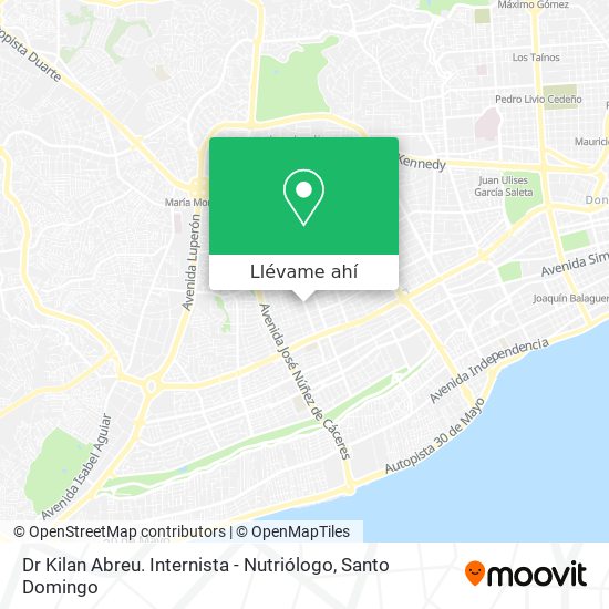 Mapa de Dr Kilan Abreu. Internista - Nutriólogo