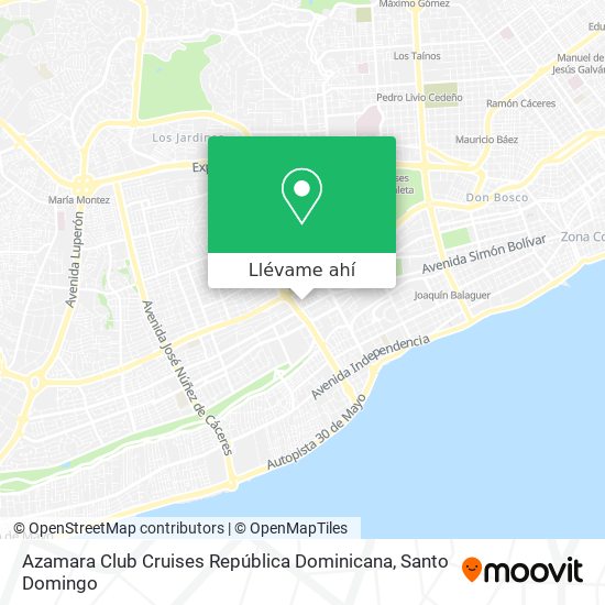 Mapa de Azamara Club Cruises República Dominicana