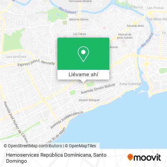 Mapa de Hemoservices República Dominicana