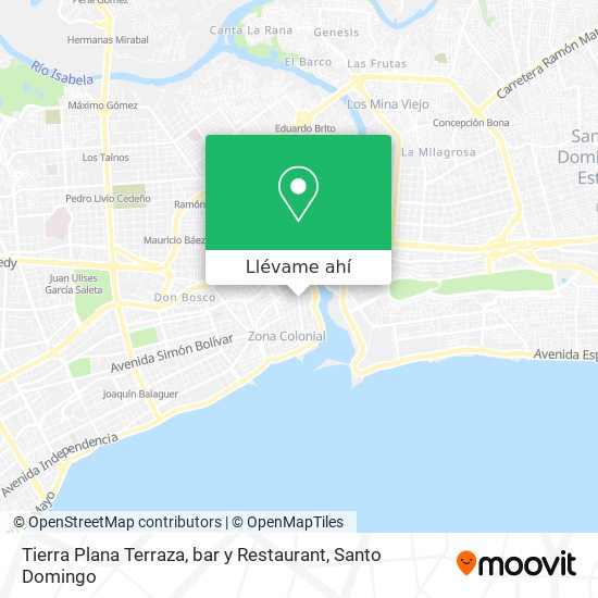 Mapa de Tierra Plana Terraza, bar y Restaurant