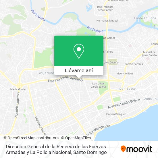 Mapa de Direccion General de la Reserva de las Fuerzas Armadas y La Policia Nacional