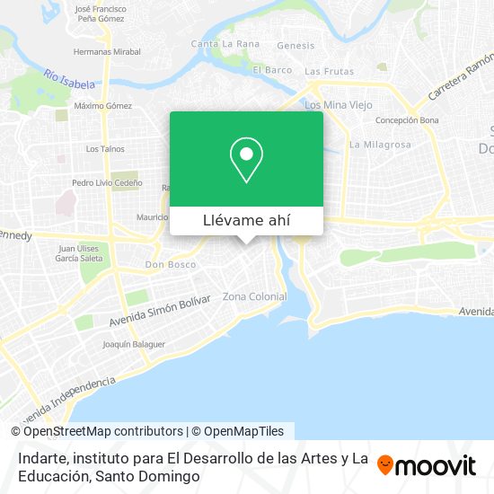 Mapa de Indarte, instituto para El Desarrollo de las Artes y La Educación