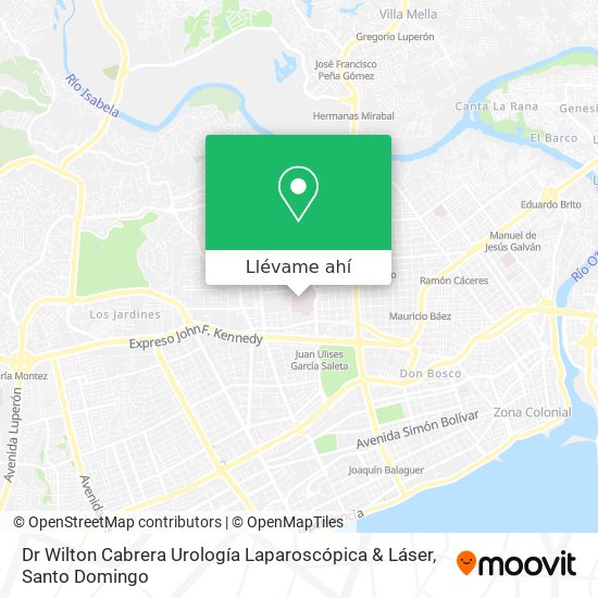 Mapa de Dr Wilton Cabrera Urología Laparoscópica & Láser