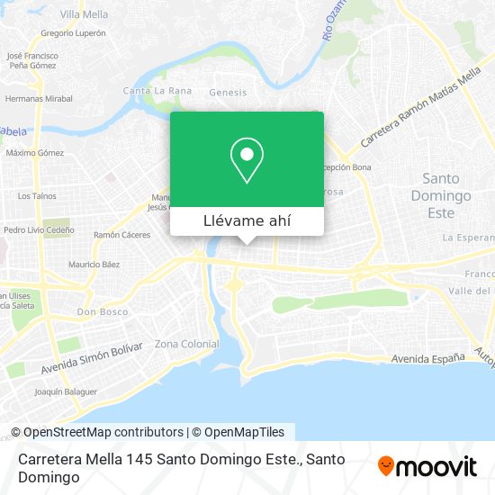 Mapa de Carretera Mella 145 Santo Domingo Este.