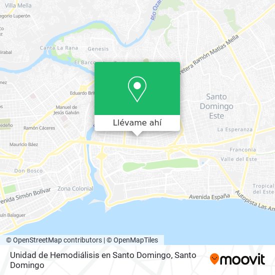 Mapa de Unidad de Hemodiálisis en Santo Domingo