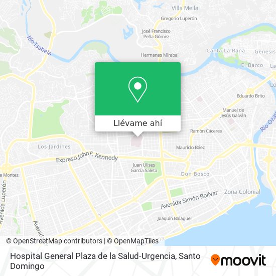 Mapa de Hospital General Plaza de la Salud-Urgencia