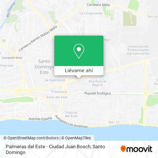Mapa de Palmeras del Este - Ciudad Juan Bosch