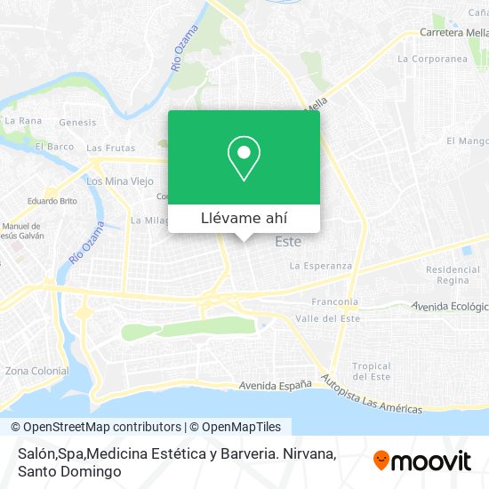 Mapa de Salón,Spa,Medicina Estética y Barveria. Nirvana