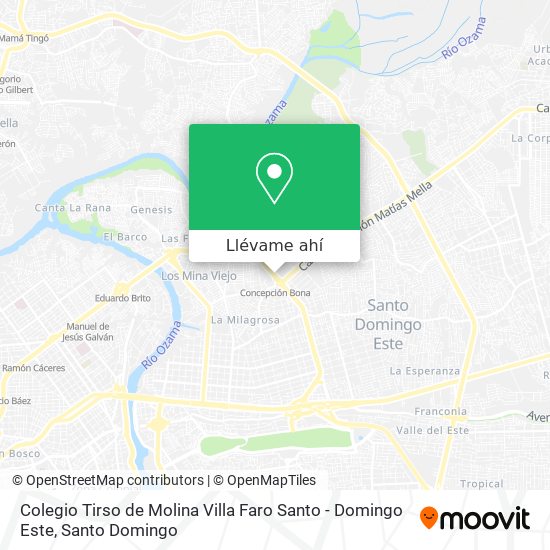 Mapa de Colegio Tirso de Molina Villa Faro Santo - Domingo Este