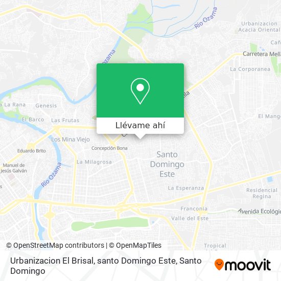 Mapa de Urbanizacion El Brisal, santo Domingo Este
