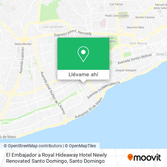 Mapa de El Embajador a Royal Hideaway Hotel Newly Renovated Santo Domingo