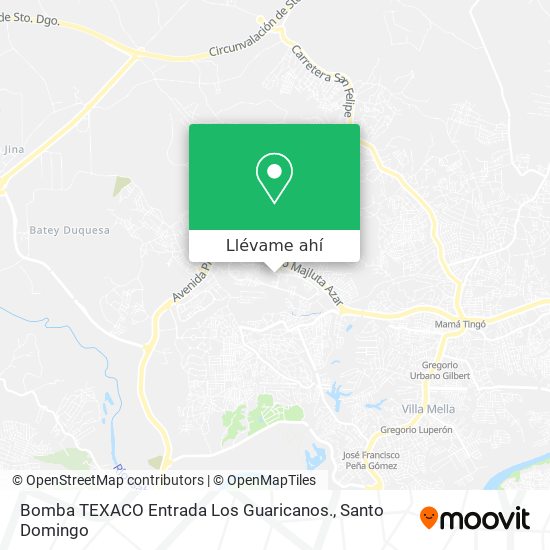 Mapa de Bomba TEXACO Entrada Los Guaricanos.