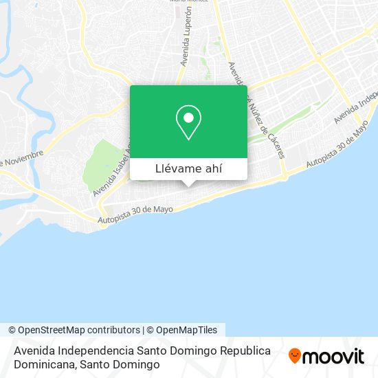 Mapa de Avenida Independencia Santo Domingo Republica Dominicana