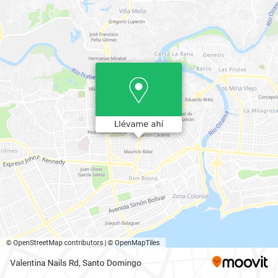 Mapa de Valentina Nails Rd