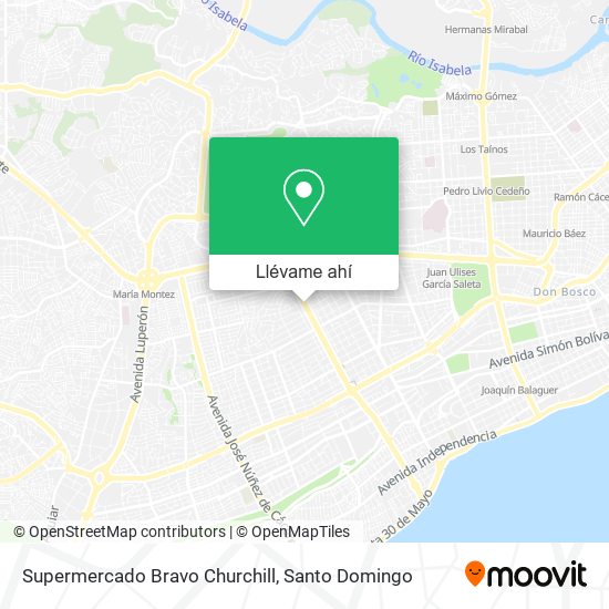 Mapa de Supermercado Bravo Churchill