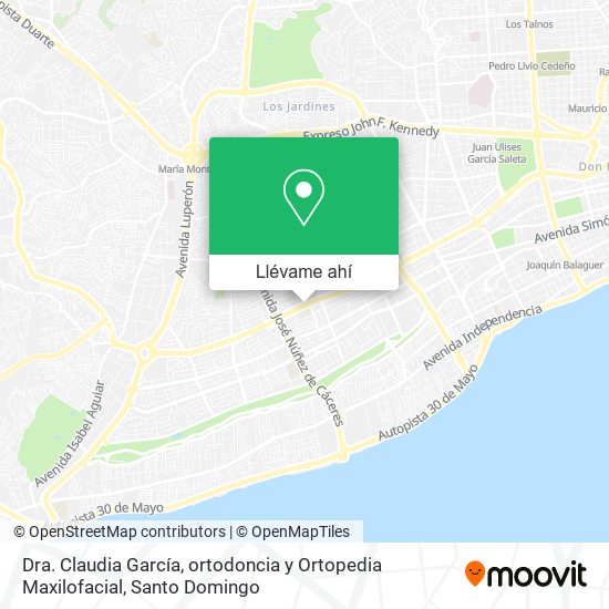 Mapa de Dra. Claudia García, ortodoncia y Ortopedia Maxilofacial