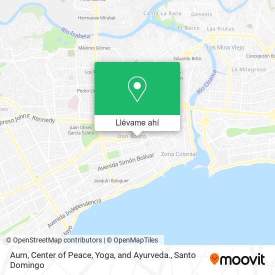 Mapa de Aum, Center of Peace, Yoga, and Ayurveda.