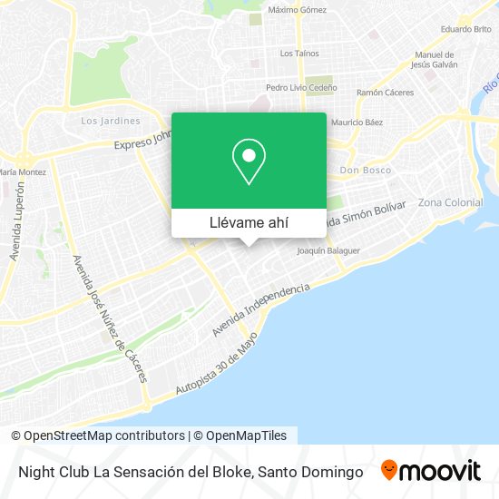 Mapa de Night Club La Sensación del Bloke