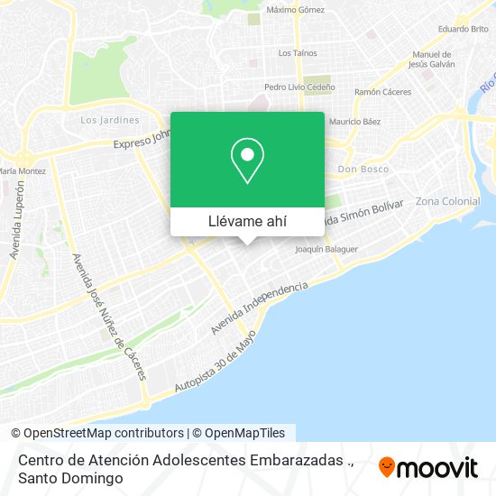 Mapa de Centro de Atención Adolescentes Embarazadas .