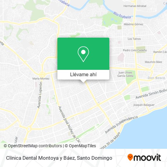 Mapa de Clínica Dental Montoya y Báez